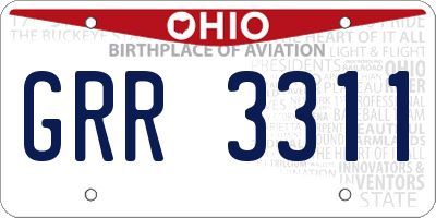 OH license plate GRR3311