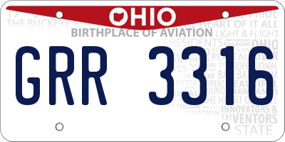 OH license plate GRR3316