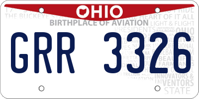 OH license plate GRR3326