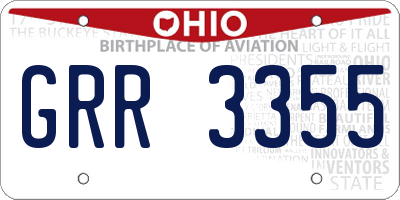 OH license plate GRR3355