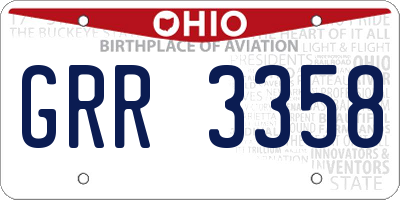 OH license plate GRR3358