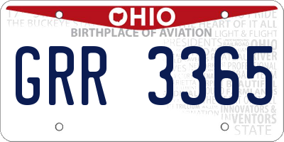 OH license plate GRR3365