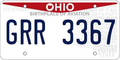 OH license plate GRR3367