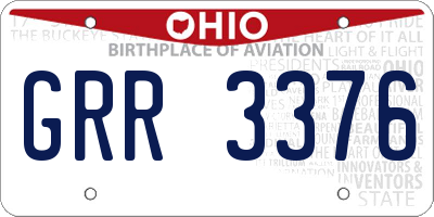 OH license plate GRR3376