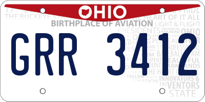 OH license plate GRR3412