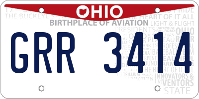 OH license plate GRR3414