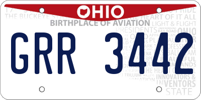 OH license plate GRR3442