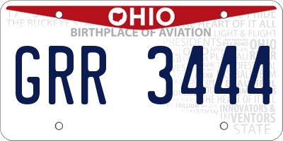 OH license plate GRR3444