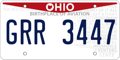 OH license plate GRR3447