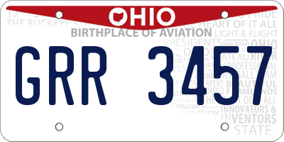 OH license plate GRR3457