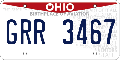OH license plate GRR3467