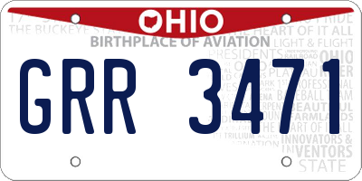 OH license plate GRR3471