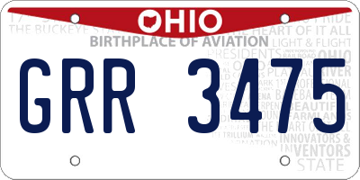 OH license plate GRR3475