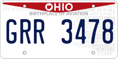 OH license plate GRR3478