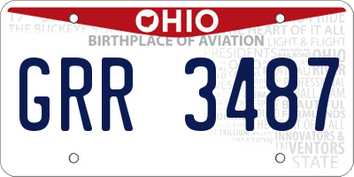 OH license plate GRR3487