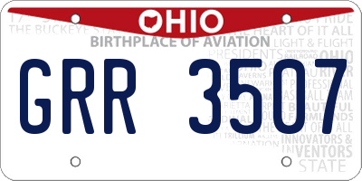 OH license plate GRR3507