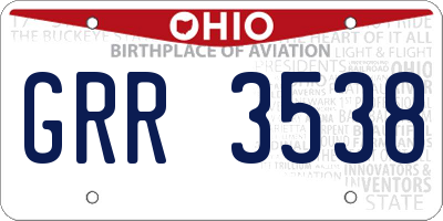 OH license plate GRR3538