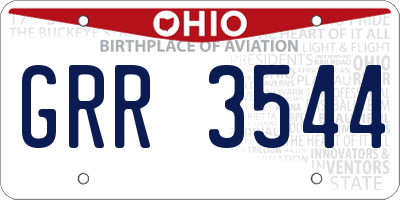 OH license plate GRR3544