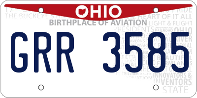 OH license plate GRR3585