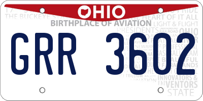 OH license plate GRR3602