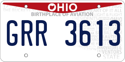OH license plate GRR3613