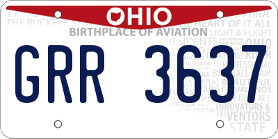 OH license plate GRR3637