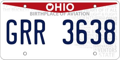 OH license plate GRR3638