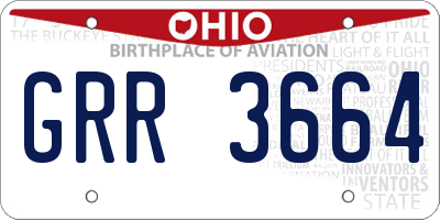OH license plate GRR3664