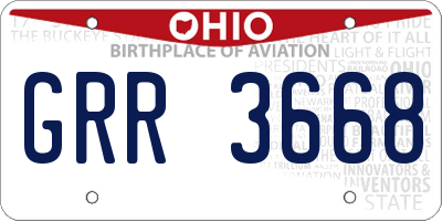 OH license plate GRR3668