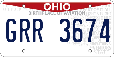 OH license plate GRR3674