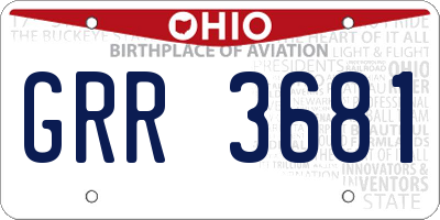 OH license plate GRR3681