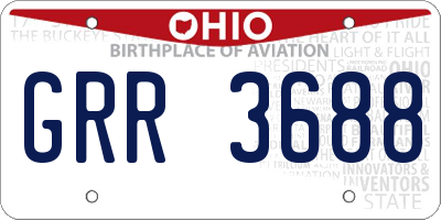 OH license plate GRR3688