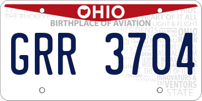 OH license plate GRR3704