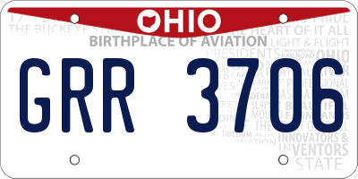 OH license plate GRR3706