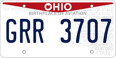 OH license plate GRR3707