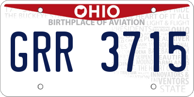 OH license plate GRR3715
