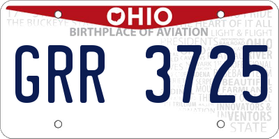 OH license plate GRR3725