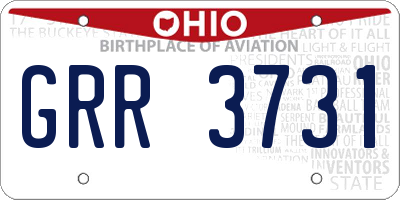 OH license plate GRR3731