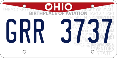 OH license plate GRR3737