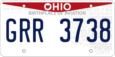 OH license plate GRR3738
