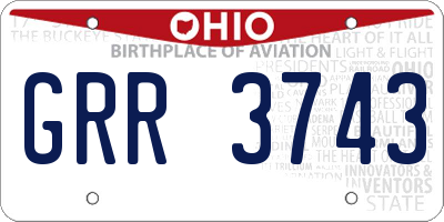 OH license plate GRR3743