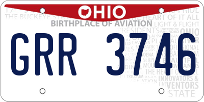 OH license plate GRR3746