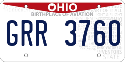 OH license plate GRR3760