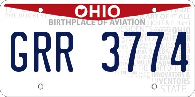 OH license plate GRR3774