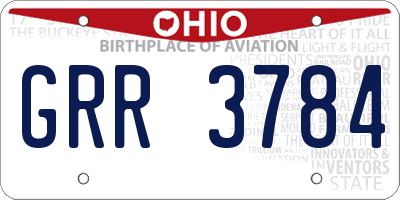 OH license plate GRR3784