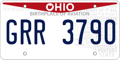 OH license plate GRR3790