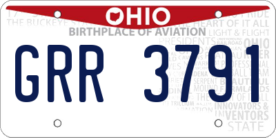 OH license plate GRR3791