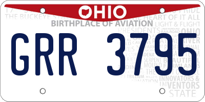 OH license plate GRR3795