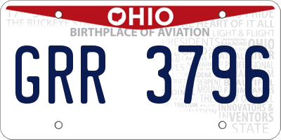 OH license plate GRR3796