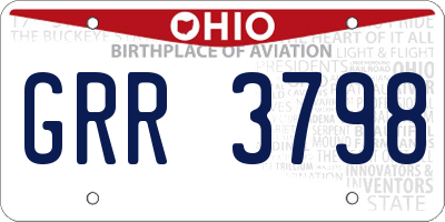 OH license plate GRR3798